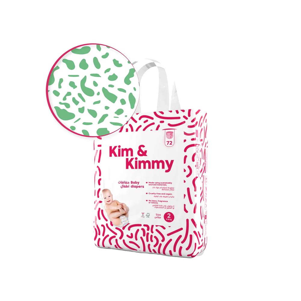 Kim & Kimmy Size 2 (4-8kg) - 72 Diapers