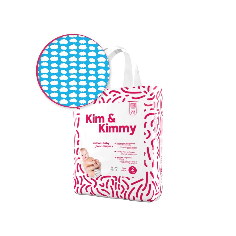 Kim & Kimmy Size 2 (4-8kg) - 72 Diapers