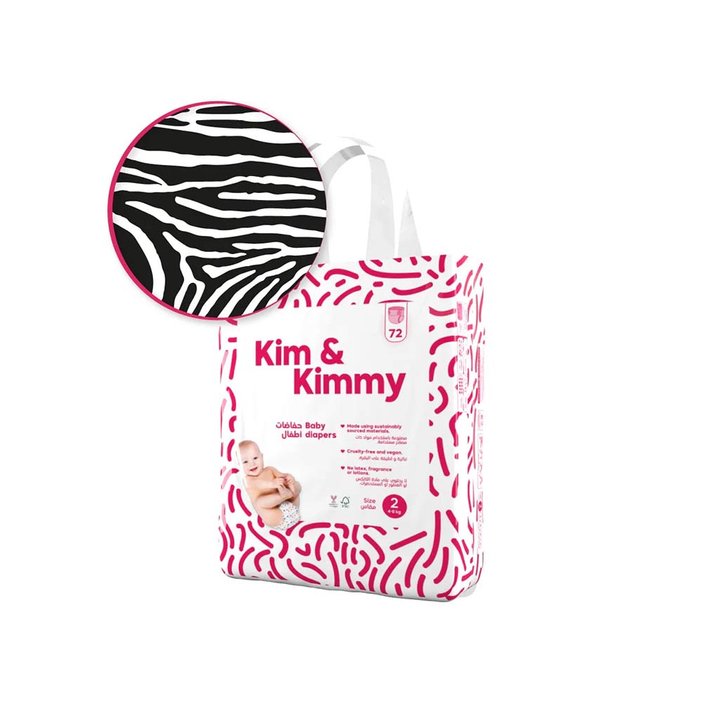 Kim & Kimmy Size 2 (4-8kg) - 72 Diapers