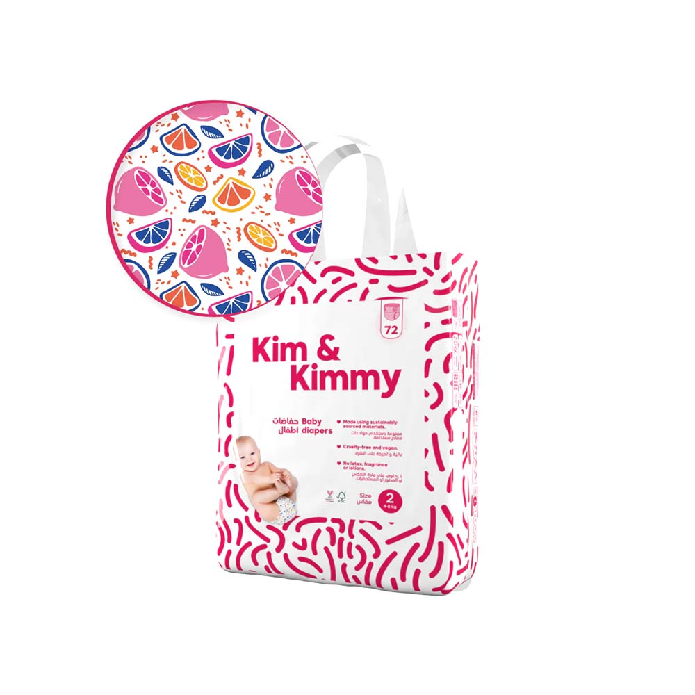 Kim & Kimmy Size 2 (4-8kg) - 72 Diapers