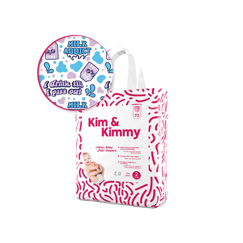 Kim & Kimmy Size 2 (4-8kg) - 72 Diapers