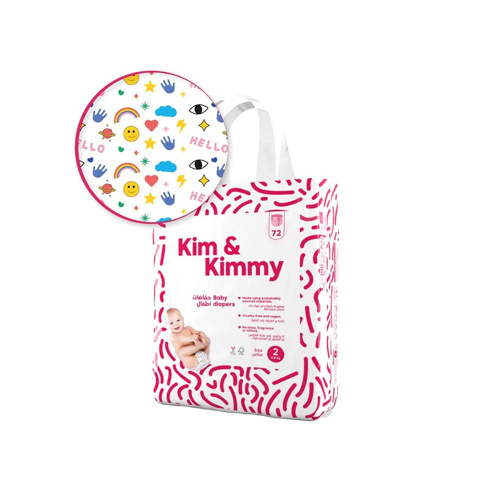 Kim & Kimmy Size 2 (4-8kg) - 72 Diapers