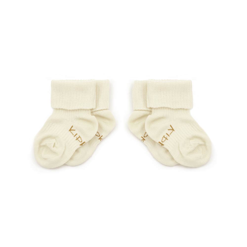 KipKep Bio Cotton Stay-on-Socks Off White - 2 Pairs
