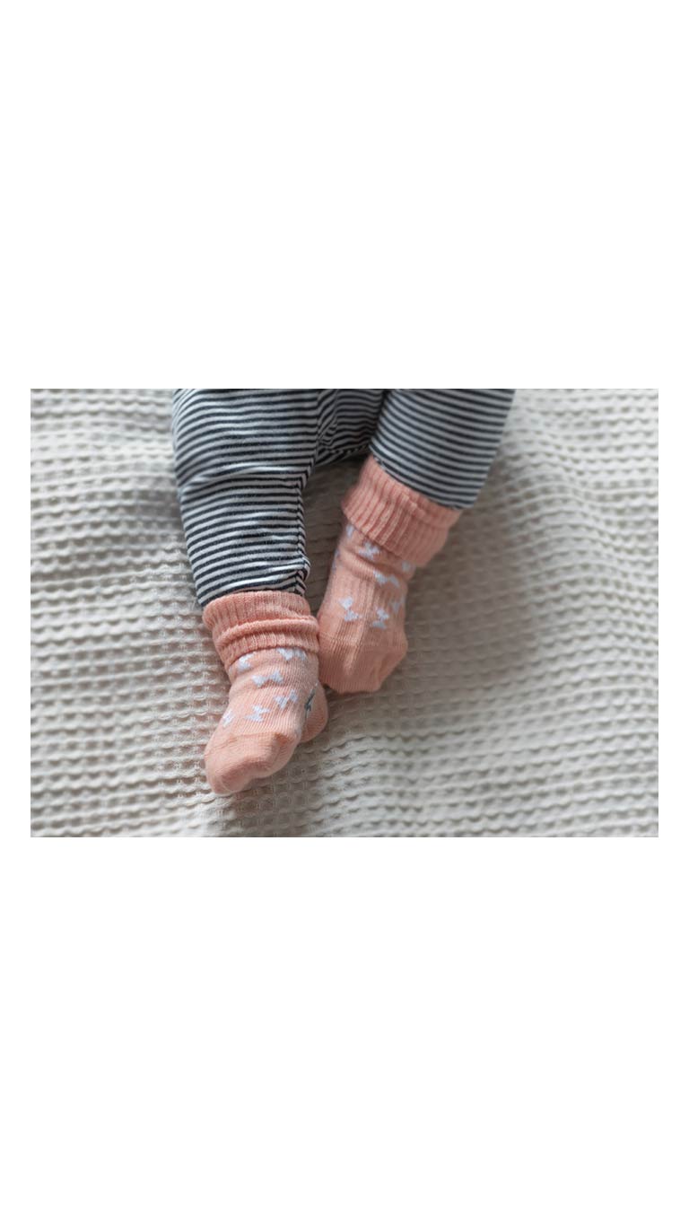 KipKep Bio Cotton Stay-on-Socks Party Pink - 2 Pairs