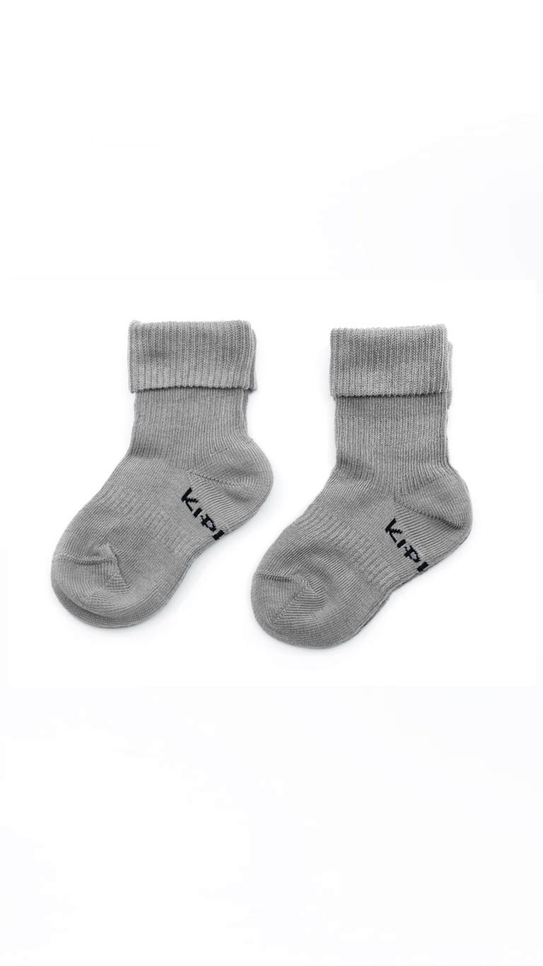 KipKep Bio Cotton Stay-on-Socks Gray - 2 Pair