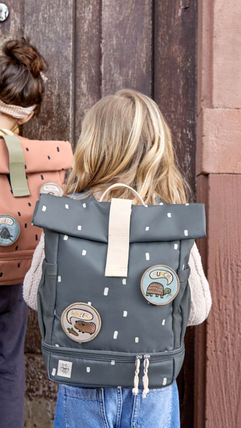 Lassig Mini Rolltop Backpack - Happy Prints Midnight Blue