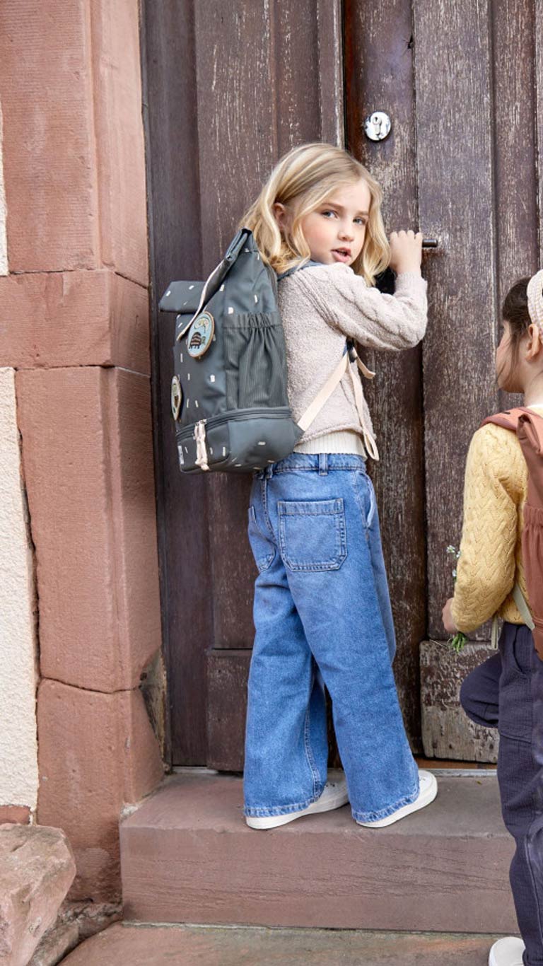 Lassig Mini Rolltop Backpack - Happy Prints Midnight Blue