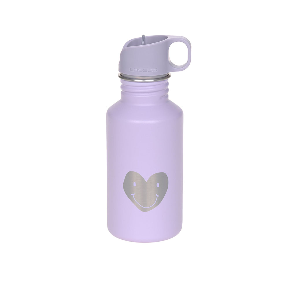 Lassig Bottle Stainless Steel 500ml - Little Gang, Heart lilac