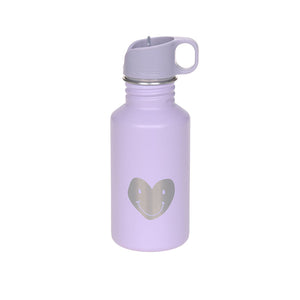 Lassig Bottle Stainless Steel 500ml - Little Gang, Heart lilac