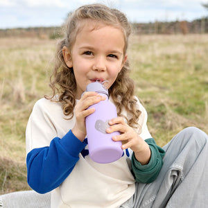 Lassig Bottle Stainless Steel 500ml - Little Gang, Heart Lilac