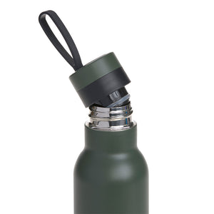 Lassig Double Walled Stainless Steel Bottle 500ml - Bold, Dark Olive