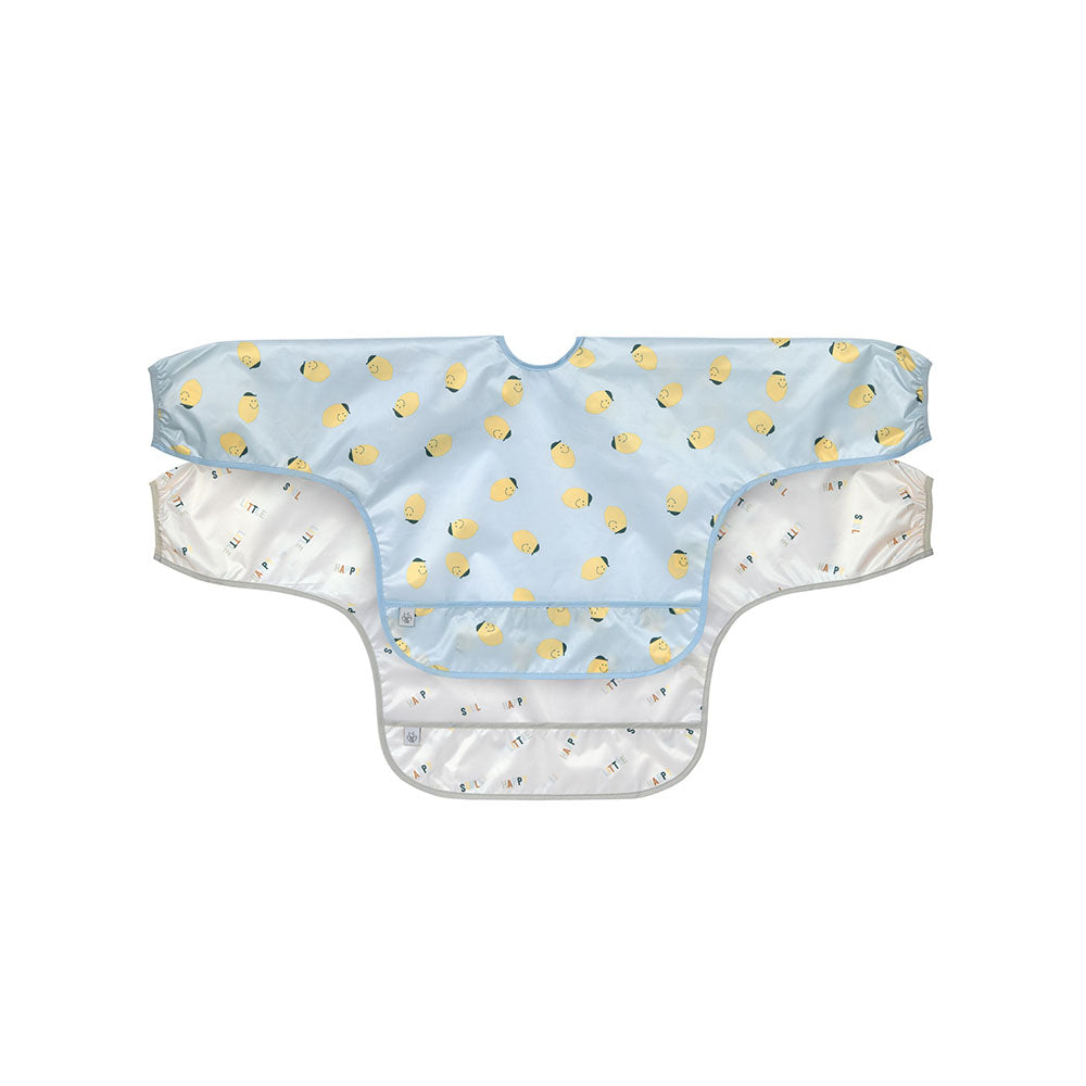 Lassig Long Sleeve Bibs (6-24m) - Happy Fruits, Lemon 2 Pcs