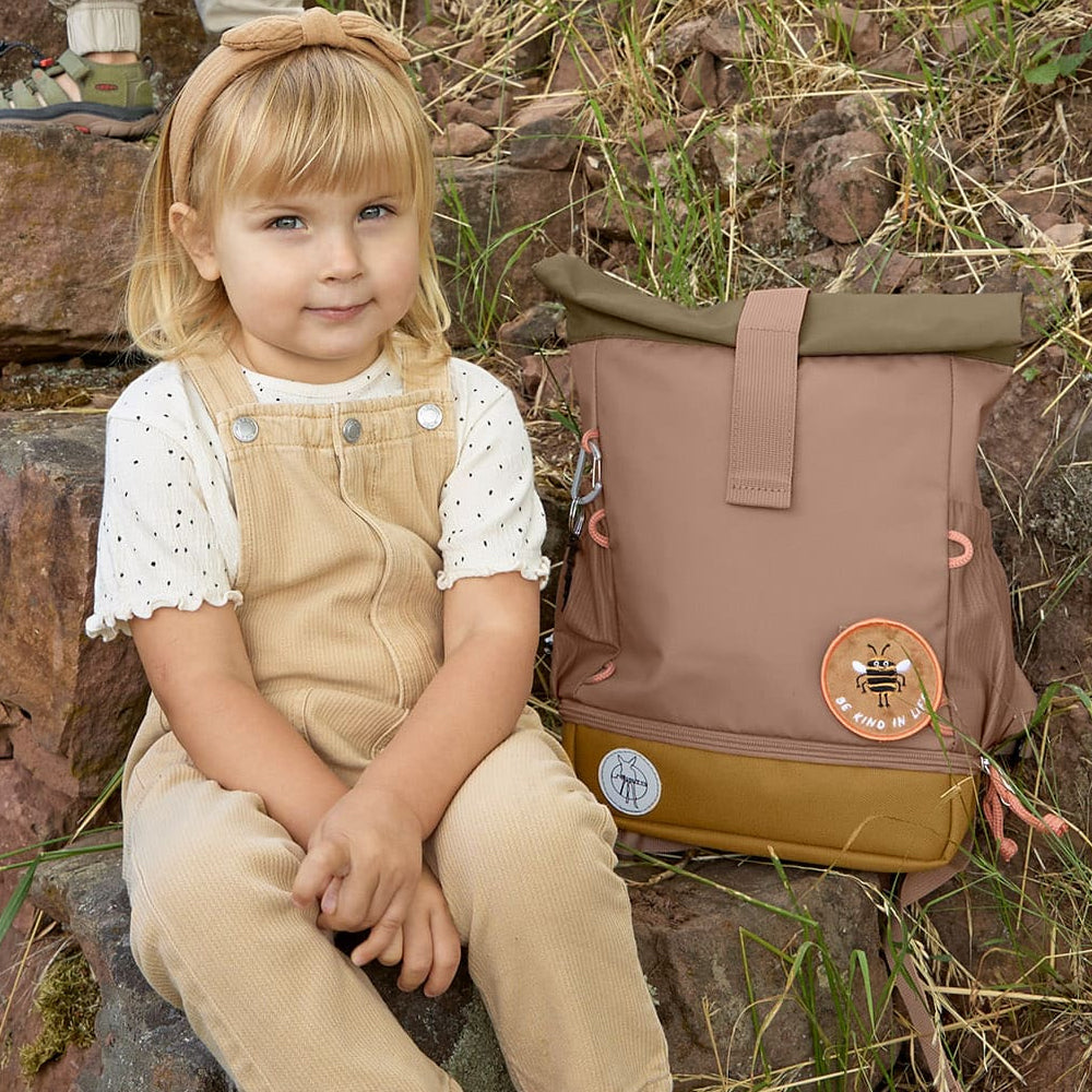 Lassig Mini Rolltop Backpack - Nature, Hazelnut