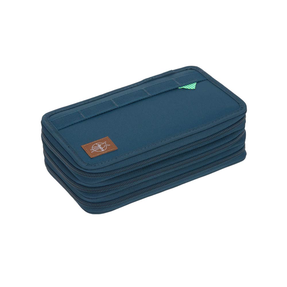 Lassig School Triple Compartment Pencil Case Unique Navy