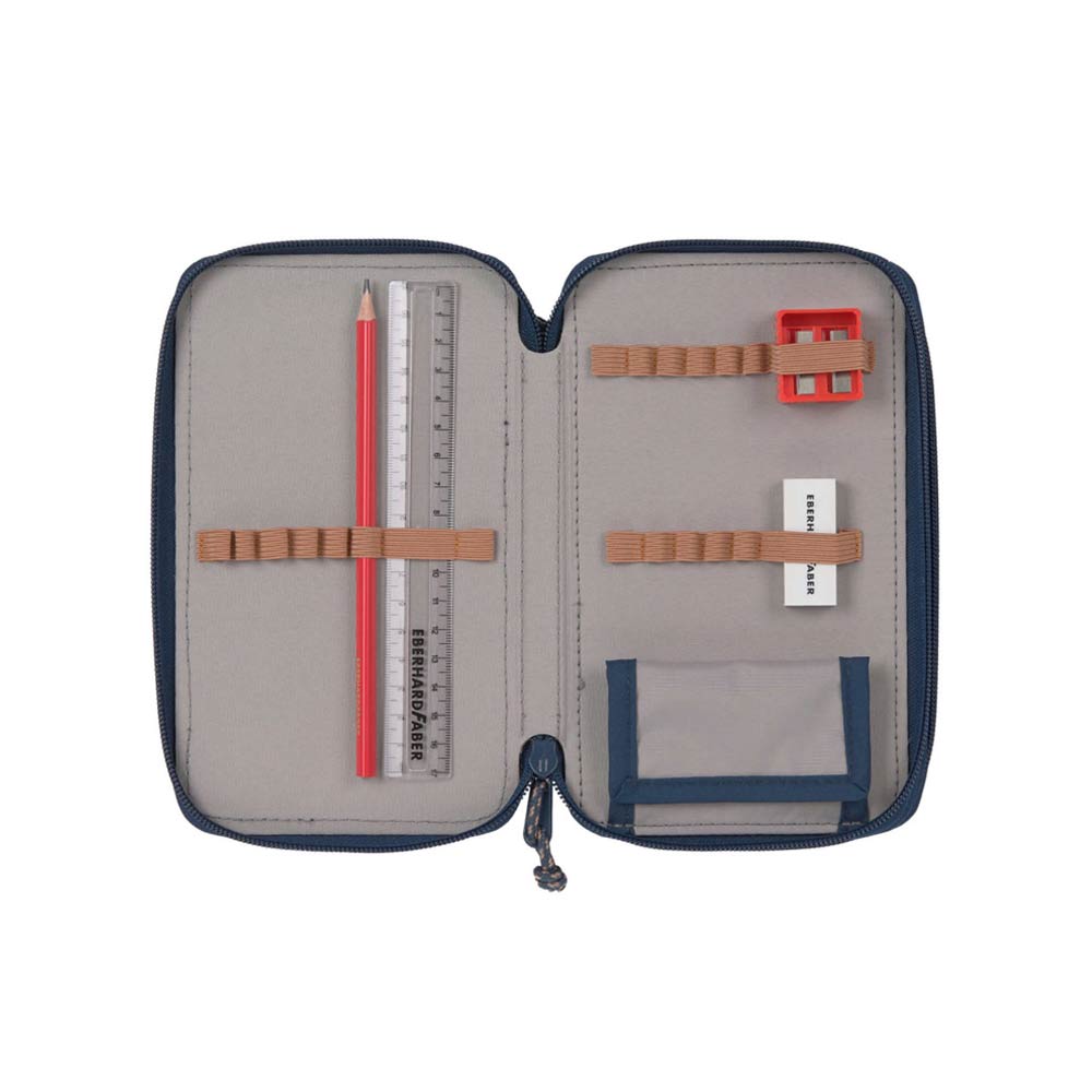 Lassig School Triple Compartment Pencil Case Unique Navy