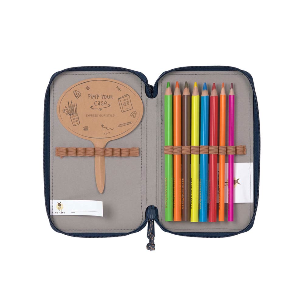 Lassig School Triple Compartment Pencil Case Unique Navy