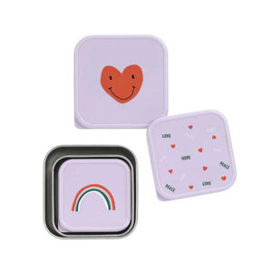 Lässig Stainless Steel Snackbox Children (3pcs) - Lavender