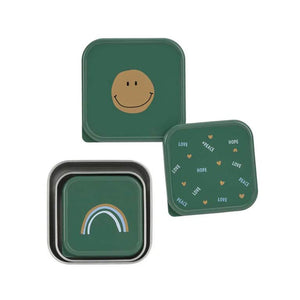Lässig Stainless Steel Snackbox Children (3pcs) - Green