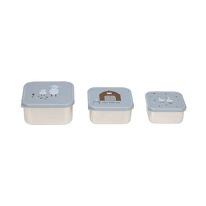 Lässig Stainless Steel Snackbox Children (3pcs) - Blue