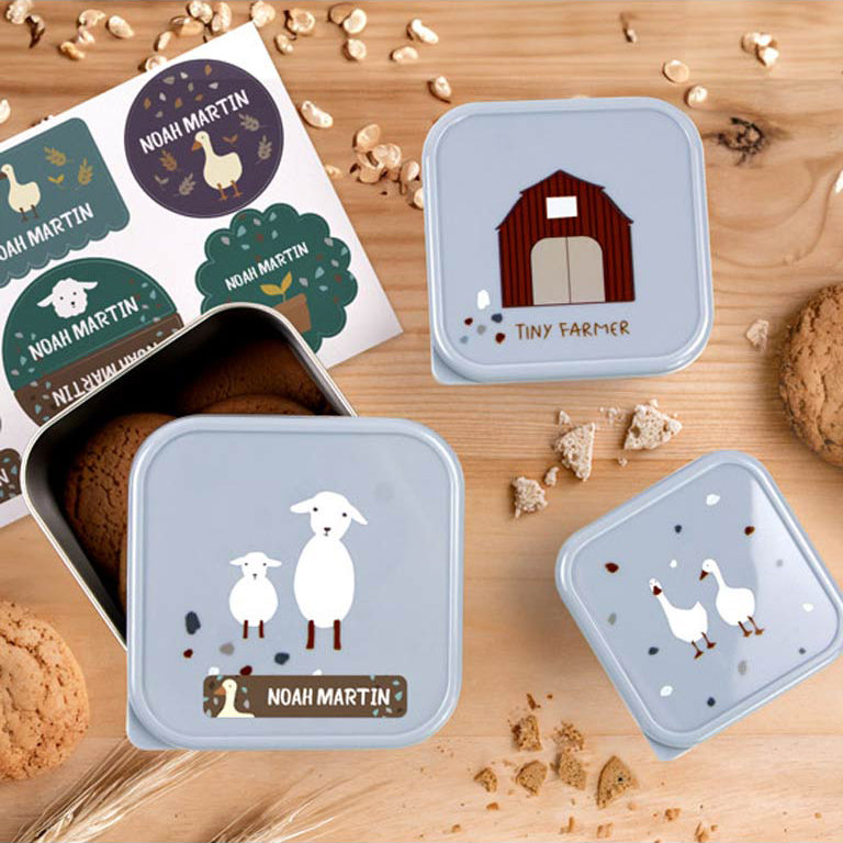 Lässig Stainless Steel Snackbox Children (3pcs) - Blue