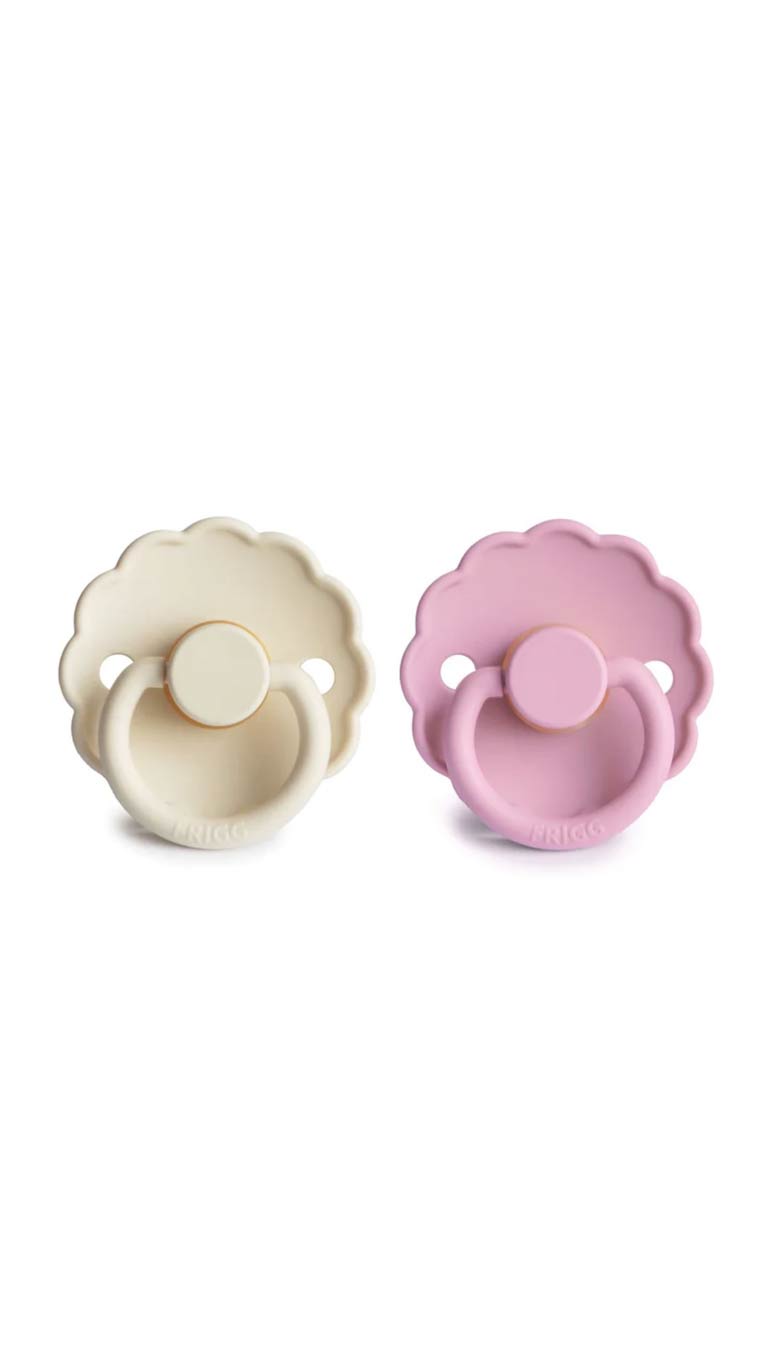 Frigg Daisy Pacifier Size 2 (6-18m) LatexCream/Lupine - 2 pcs