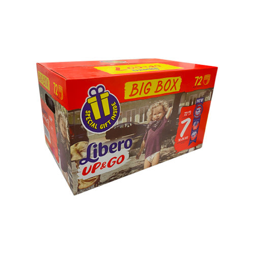 Libero Up & Go Size 7 (16-26kg) – 72 Pants Big Box & Gift