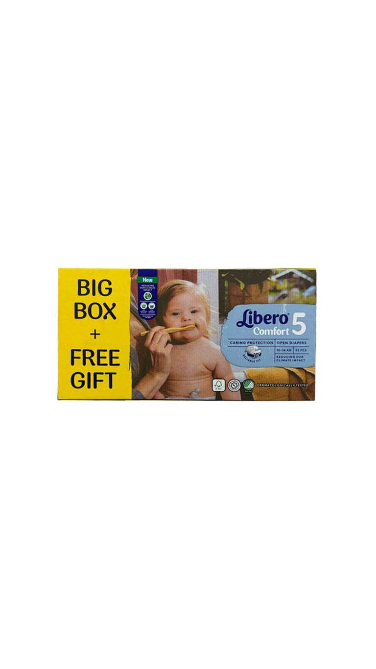 Libero Comfort Size 5 (10-14kg) - 92 Diapers Big Box