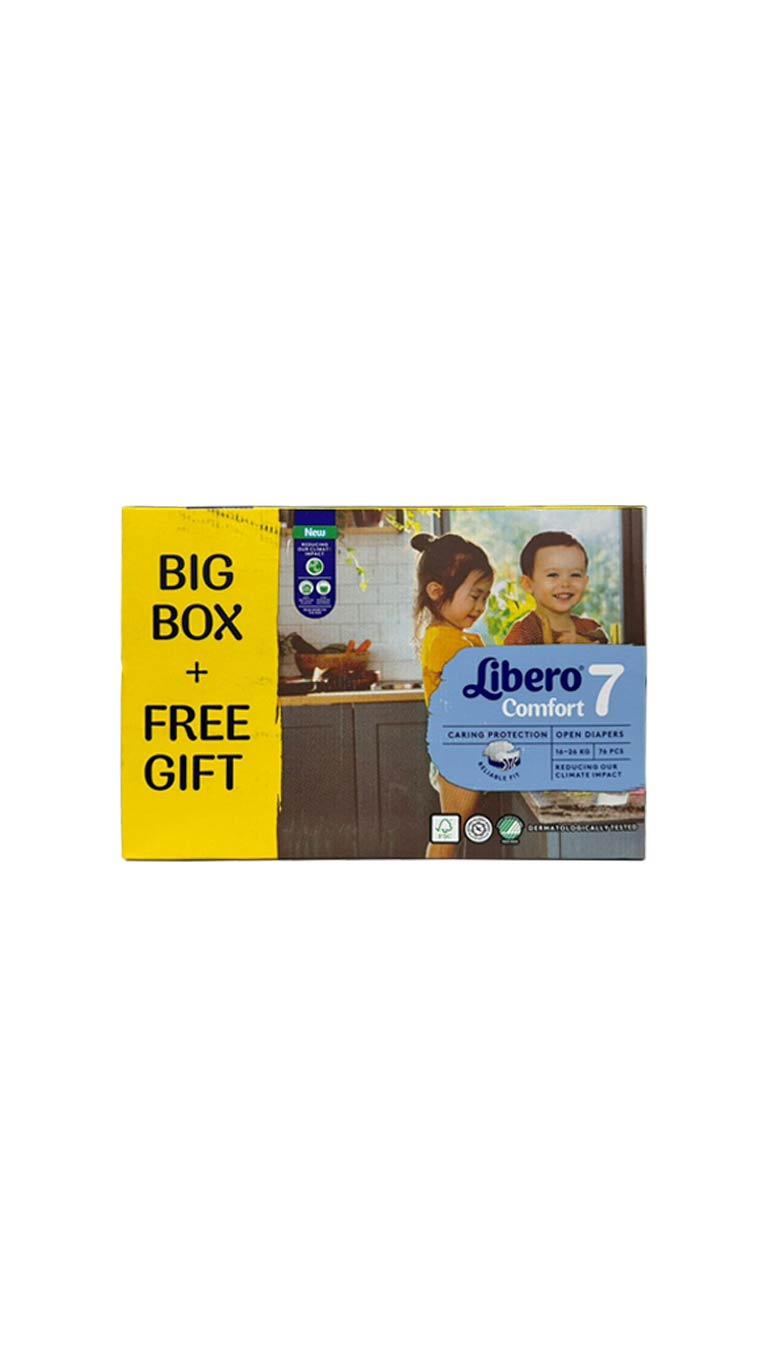 Libero Comfort Size 7 (16-26kg) - 76 Diapers