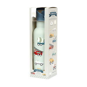 A Little Lovely Stainless Steel Water Bottle 500ml - Vehicles