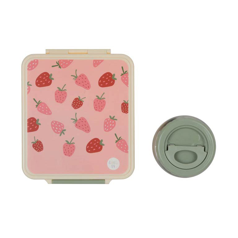 Little IA Thermal Lunch Box with Insulated Food Jar - Strawberry