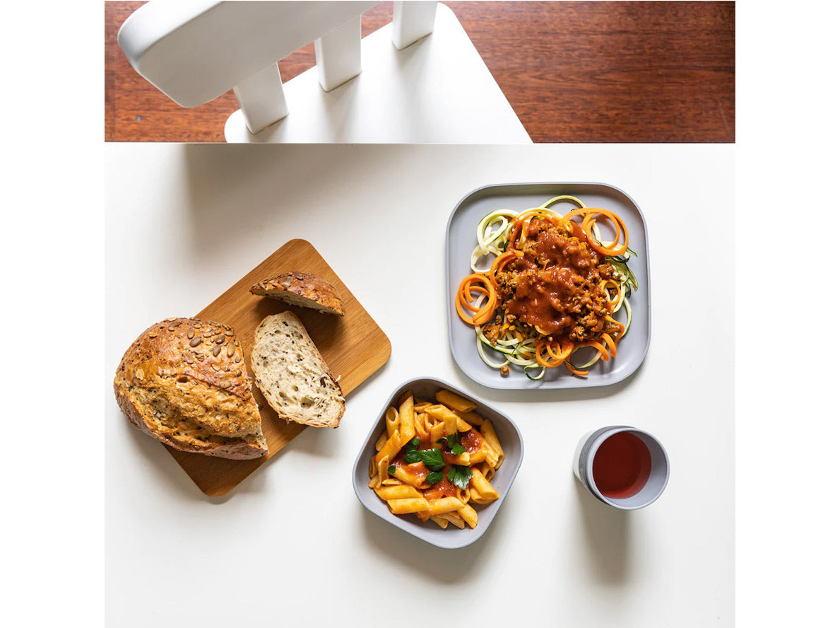 LittleLunchBoxCoBambooDinnerwareSetStoneGray