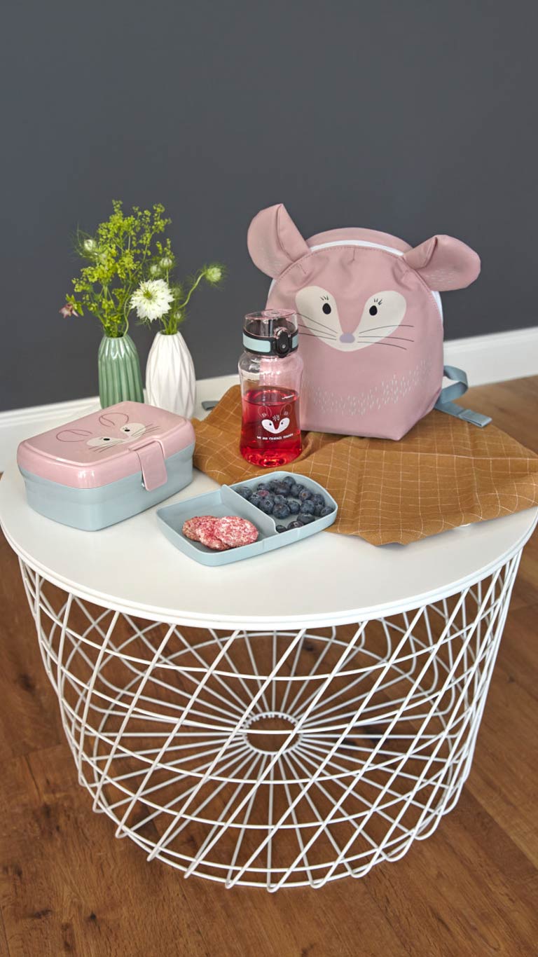 Lassig Lunch Set About Friends (Lunch Box & Drinking Bottle) - Chinchilla