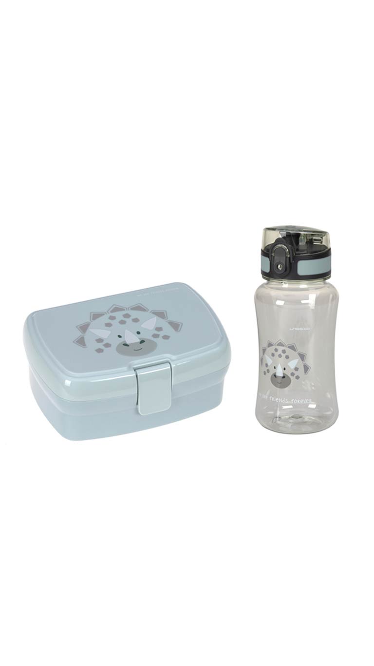 Lassig Lunch Set About Friends (Lunch Box & Drinking Bottle) - Dino Green
