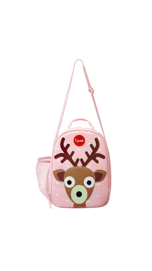3 Sprouts Lunch Bag Deer - Brown & Pink