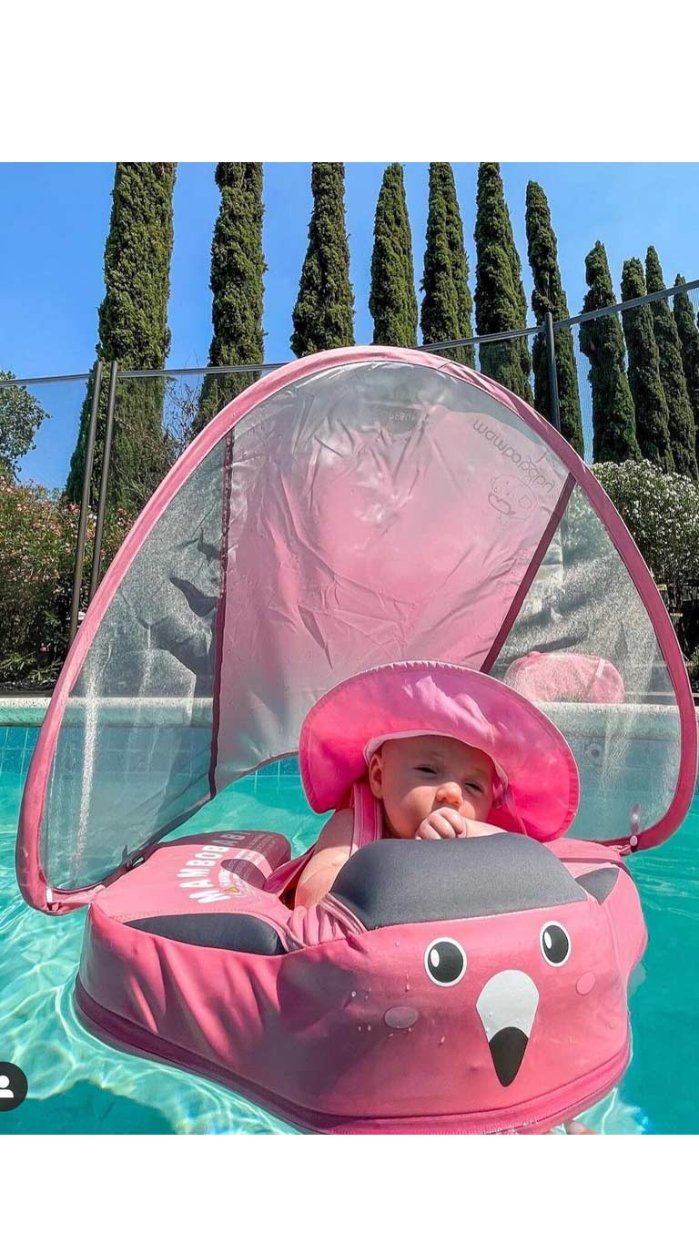 MambobabyChestFloatwithCanopywaterProofPink3