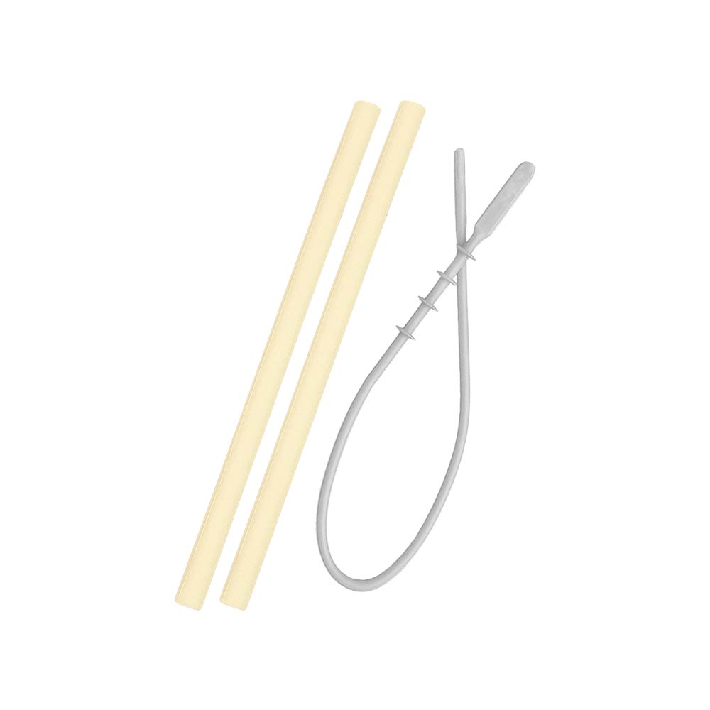 Minikoioi Flexi Straws & Brush - Mellow Yellow - 2 Pcs