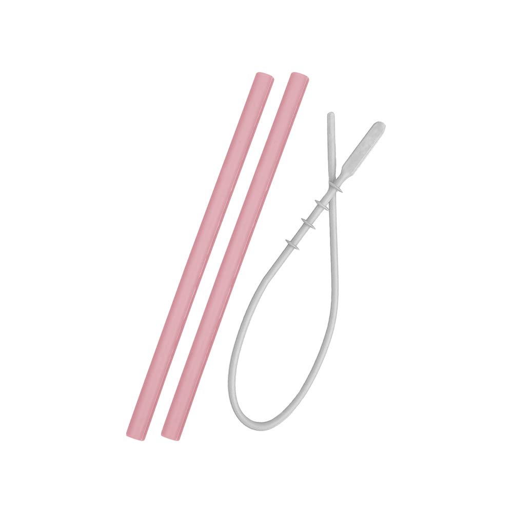 Minikoioi Flexi Straws & Brush - Pinky Pink - 2 Pcs