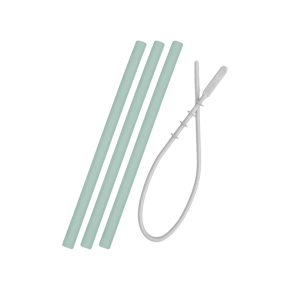 Minikoioi Flexi Straws & Brush - River Green - 3 Pcs
