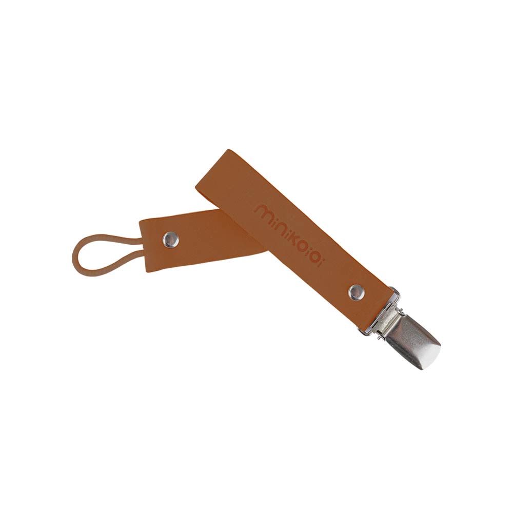 Minikoioi Klips Pacifier Holder - Cinnamon Brown