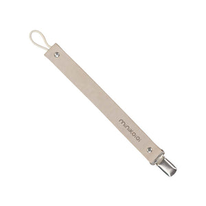 Minikoioi Klips Leather Pacifier Holder - Cloudly White