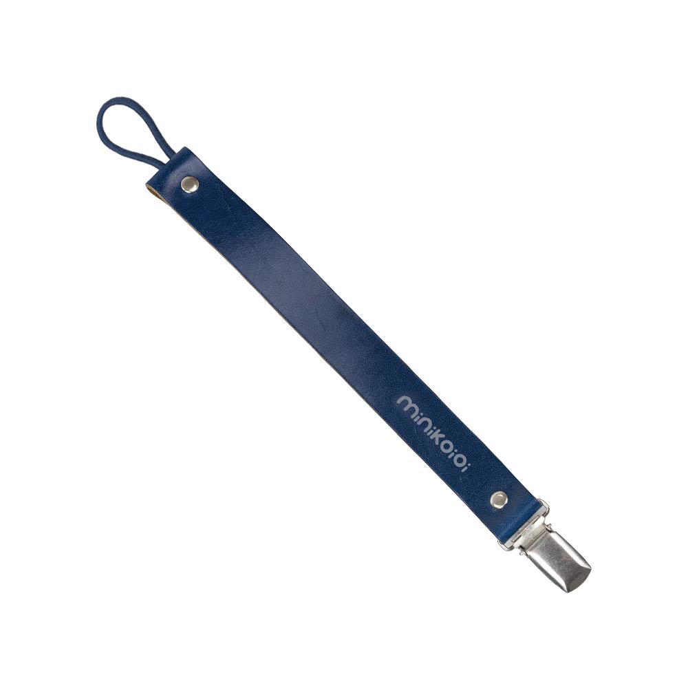 Minikoioi Klips Leather Pacifier Holder - Dreamy Blue