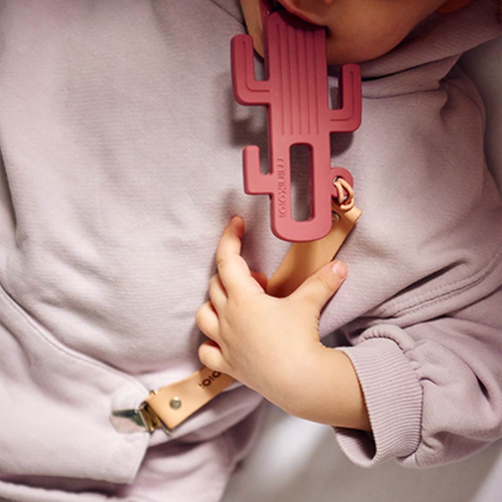 Minikoioi Klips Leather Pacifier and Teether Holder 