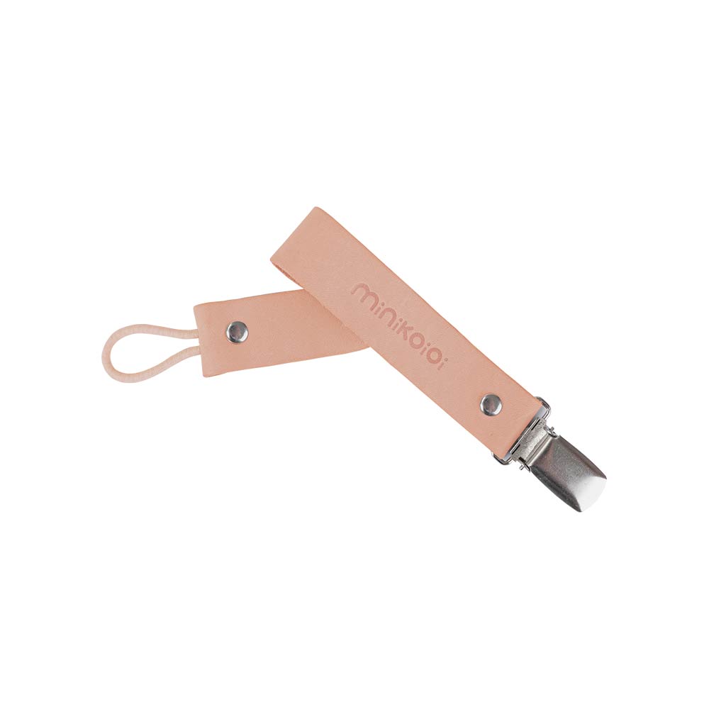 Minikoioi Klips Leather Pacifier Holder - Unicorn Pink