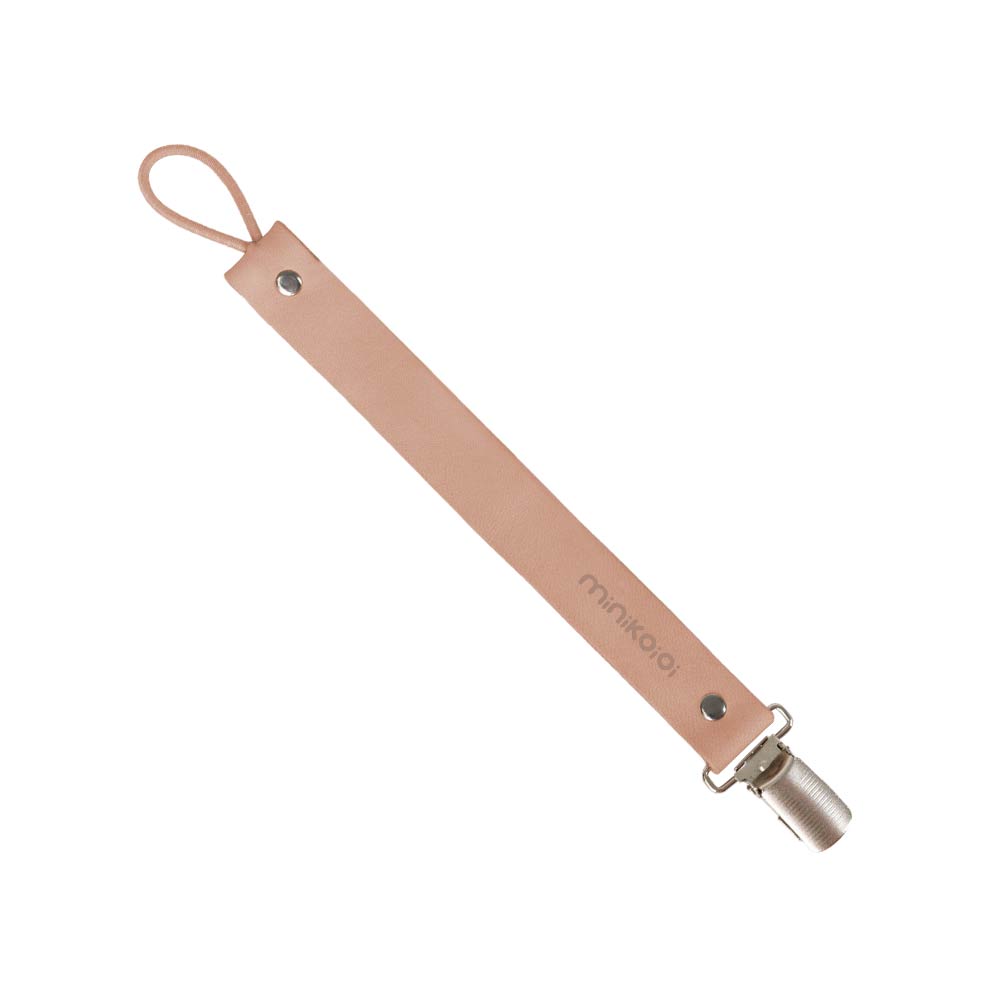 Minikoioi Klips Leather Pacifier Holder - Unicorn Pink