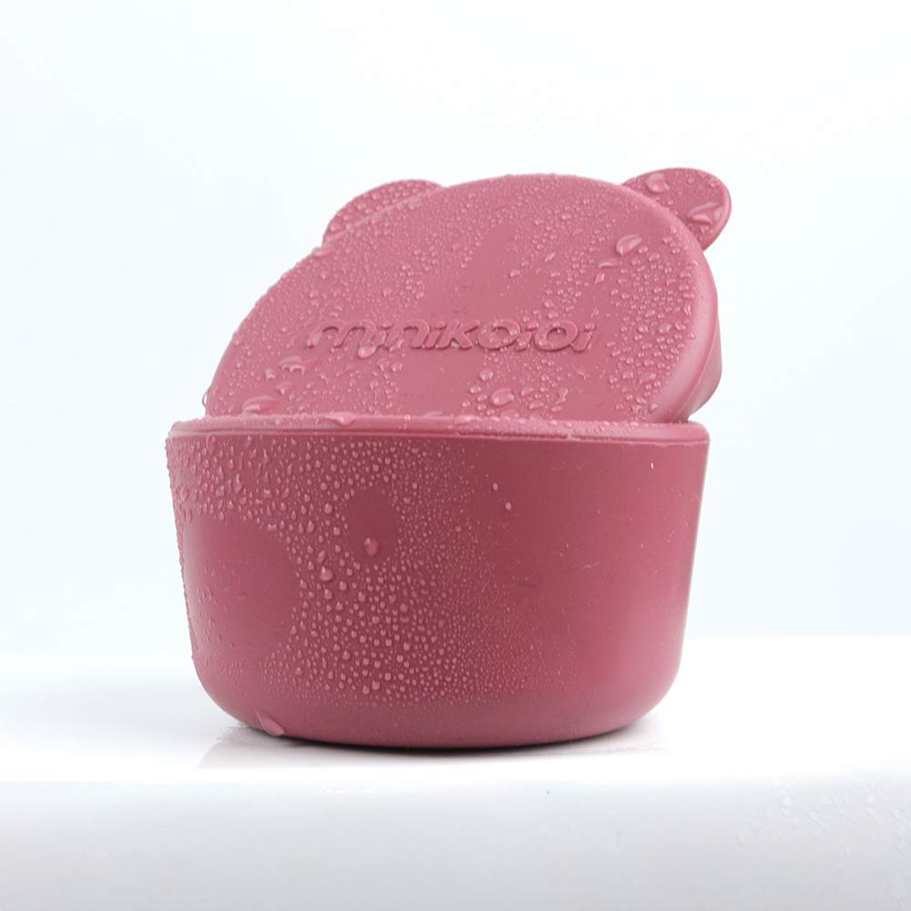 Minikoioi Mini Bites Silicone Mini Bowl with Lid - Velvet Rose / Powder Gray
