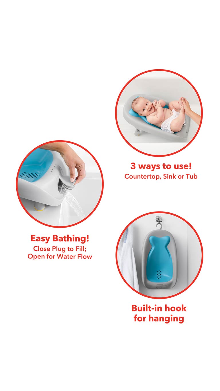 Skip Hop Baby Bath Tub, Moby Recline and Rinse