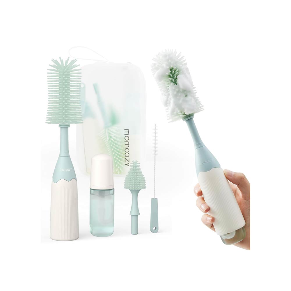 Momcozy Press Foaming & Cleaning Bottle Brush Set