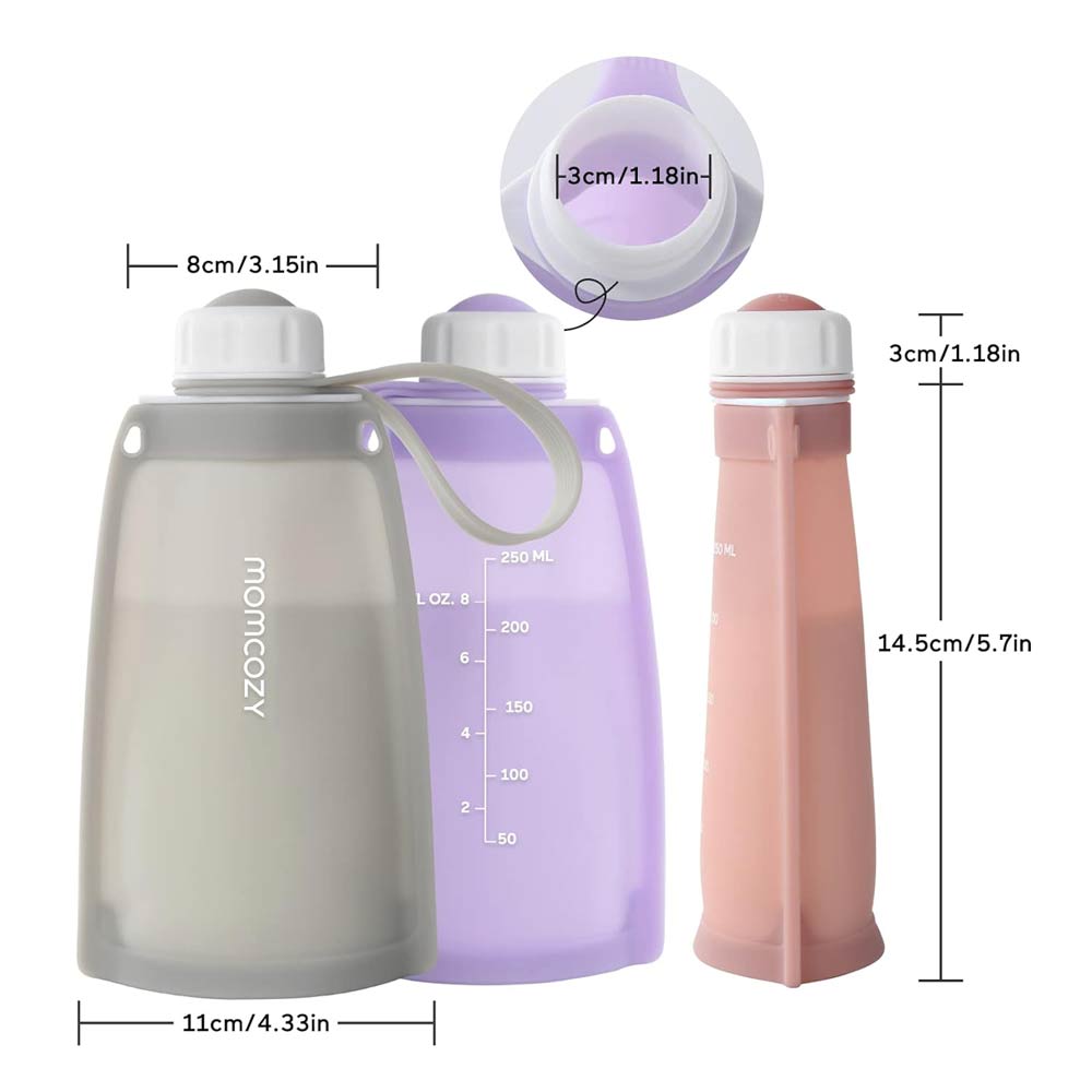 Momcozy Silicone Breast Milk Storage Bag (0m+) 260ml - 2 Pcs