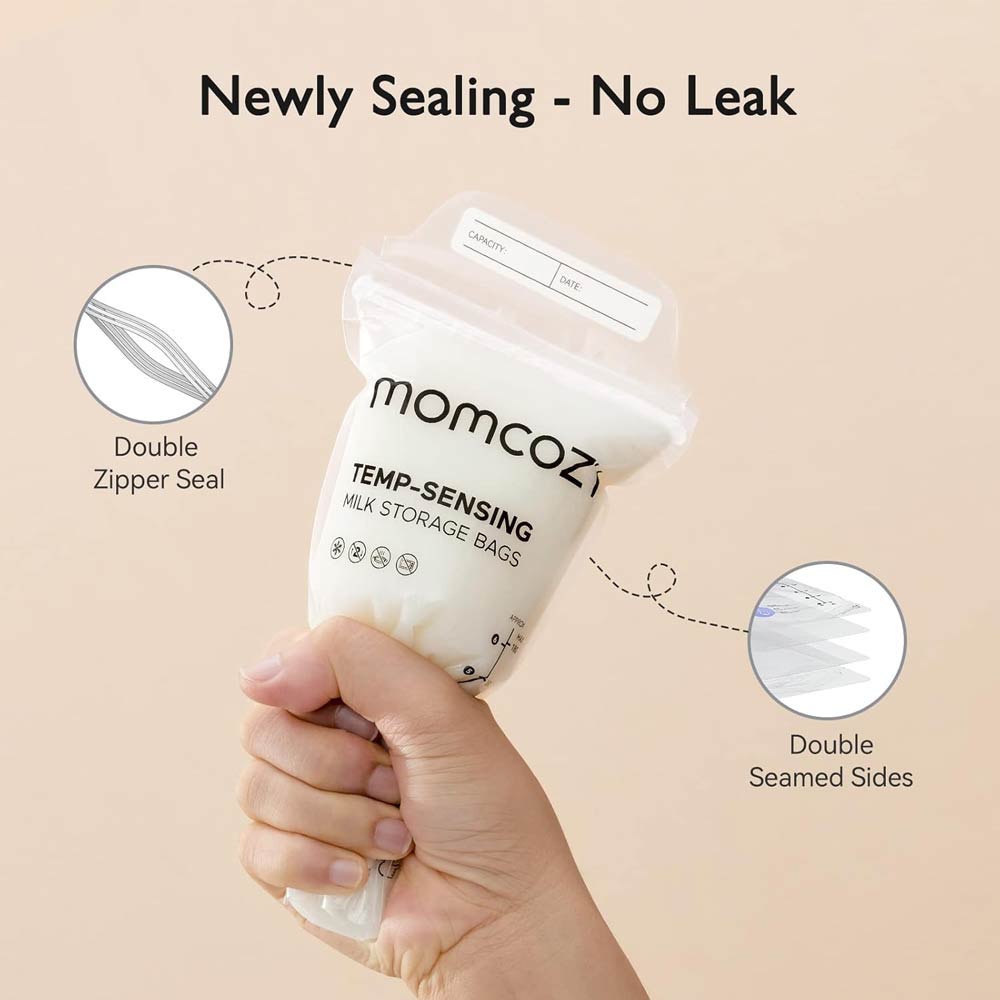 Momcozy Temp-Sensing Milk Storage Bags (180ml) - 50 Pcs