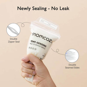 Momcozy Temp-Sensing Milk Storage Bags (180ml) - 50 Pcs